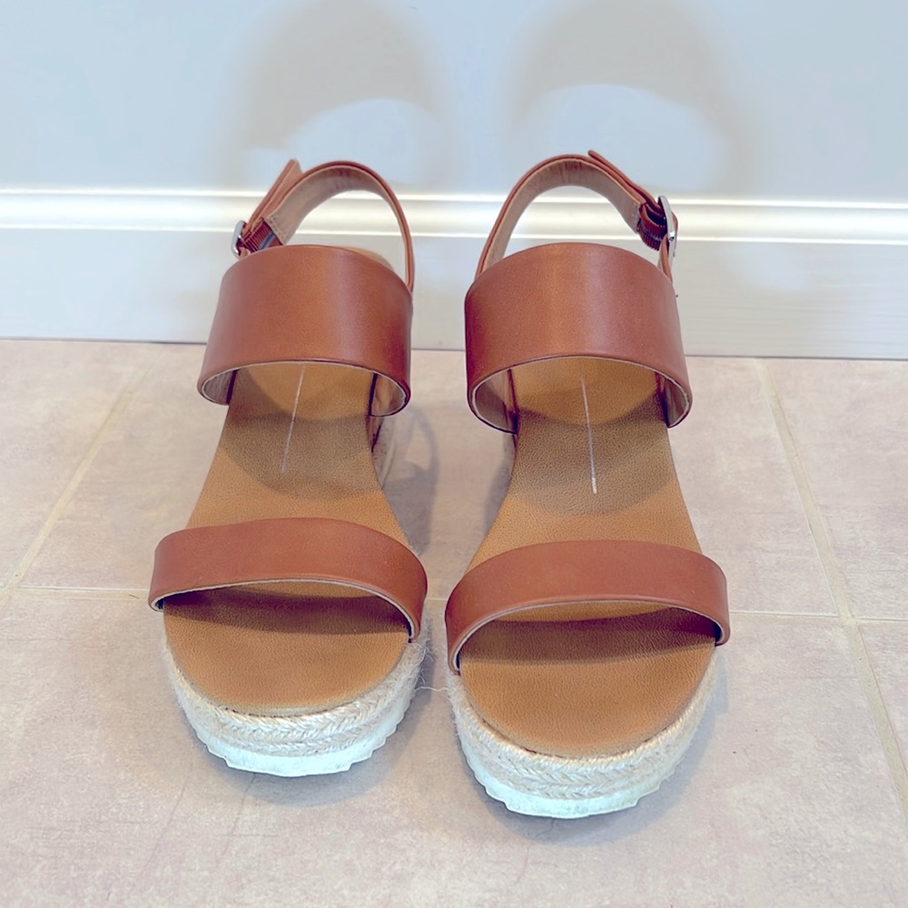 Wedge Espadrilles, barely worn!  Runs wide.